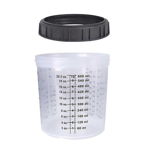 1 set spuitbus verftank mengbeker 600ml maatbeker type H/O snelkoppeling 1
