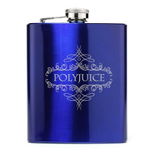 7 oz Stainless Steel Hip Flask Polyjuice (Blue)