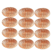 12 Pack Plastic Oval Basket, Empty Bread Basket Food Storage Basket Bulk,Plastic Wicker Baskets Bin
