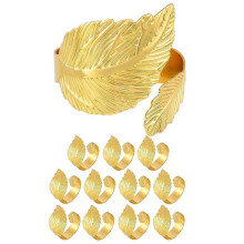 Conjunto de 12 Porta-Guardanapos em Formato de Folha, Porta-Guardanapos com Tema Outono, Porta-Guardanapos Boho para Natal, Casamento e Mesa.