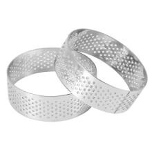 10Pcs 6cm Circular Tart Ring Pizza Dessert DIY Stainless Steel Perforation Fruit Pie Cake Mousse Mol