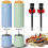 2PCS Electric Salt and Pepper Grinder Automatic Operation with Adjustable Coarseness Battery Powered 3