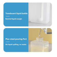 Dispensador de jabón doble automático con sensor de 300 ml, dispensador de jabón con carga USB, 3 niveles ajustables, montaje en pared.