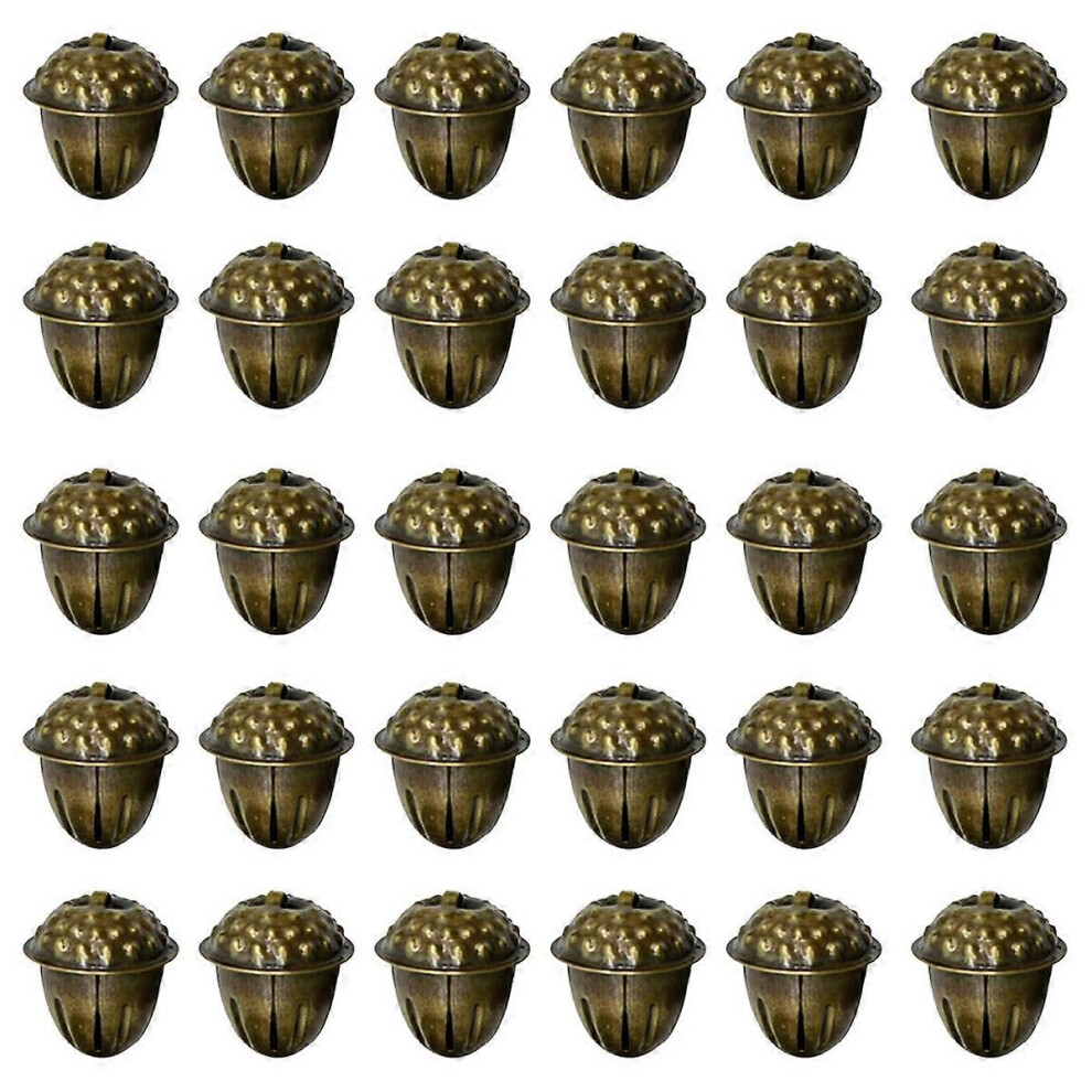 50Pcs Christmas Acorn-Jingle Bells Vintage Bells 1.2Inch Metal Craft Bell For Xmas Home Ornam Bronze