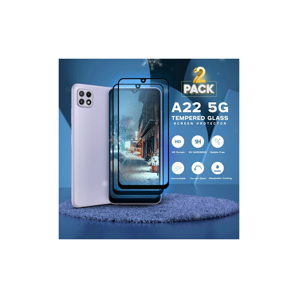 Pack Compatible With Samsung Galaxy A22 5G - Tempered Glass 9H - Top Quality 3D 9389440240711