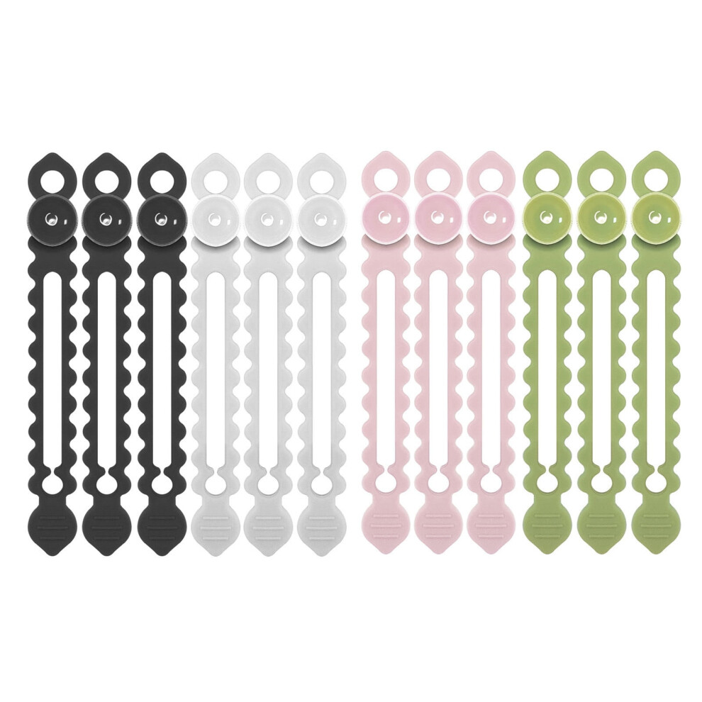 Fnyoxu Silicone Cable Tie With Suction Cup, Reusable Cord Organizer, Multipurpose Elastic Wire Management Compatible With Various Devices 9389440241268