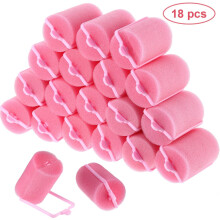 18 Pcs Foam Sponge Hair Rollers Set, 1.6 Inch Soft Sleeping Curlers, Flexible Styling Sponge Curler, Self-Holding DIY Hair Roller