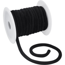 11 Yards 8mm Soft Black Velvet Cord - Round String Ribbon Craft Thread on Spool for DIY, Jewelry, Sewing, Christmas Decorations