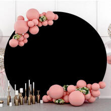 Black Backdrop Cover for Round Stand, 7.5ft Black Round Photo Backdrop Black Circle Backdrop Cover Thicken Black
