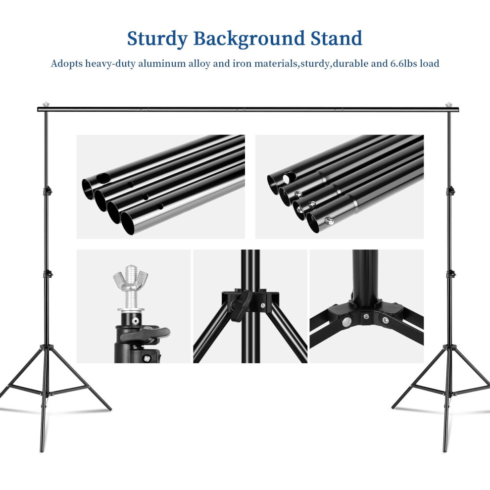 10Ft Adjustable Photography Background Stand Photo Backdrop Crossbar Frame 9389440388376