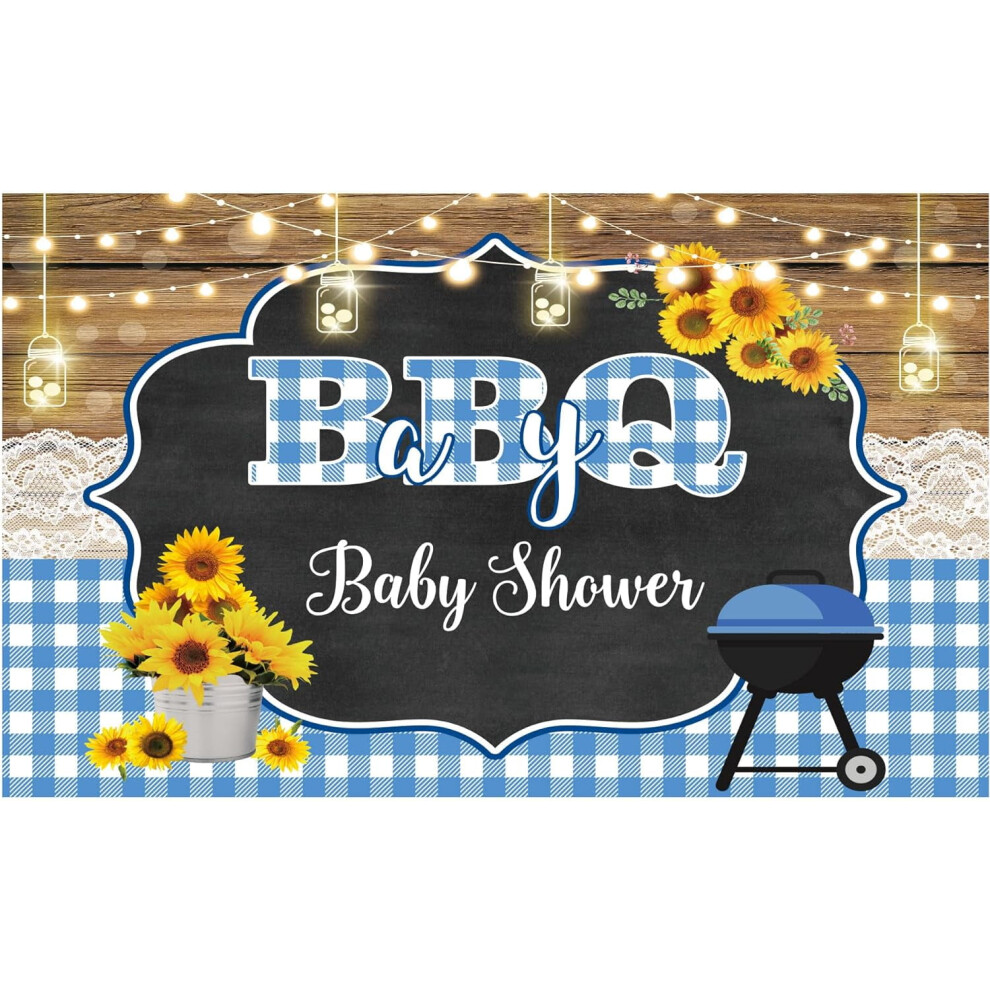 Bbq Baby Shower Backdrop Country Rustic Sunflowers Wood Photography Background For Kids Boys Newborn Babyq 9389440388369