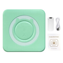 jixopn Mini Label Printing Machine 57mm Smart Photo Printer for Student (Makaron Green)