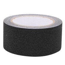 PEVA/PU Rubber Non-Slip Tape 5m Black - Anti-Slip Stair Step Safety Strip, Floor Abrasive Strip for Industrial & Warehouse Use