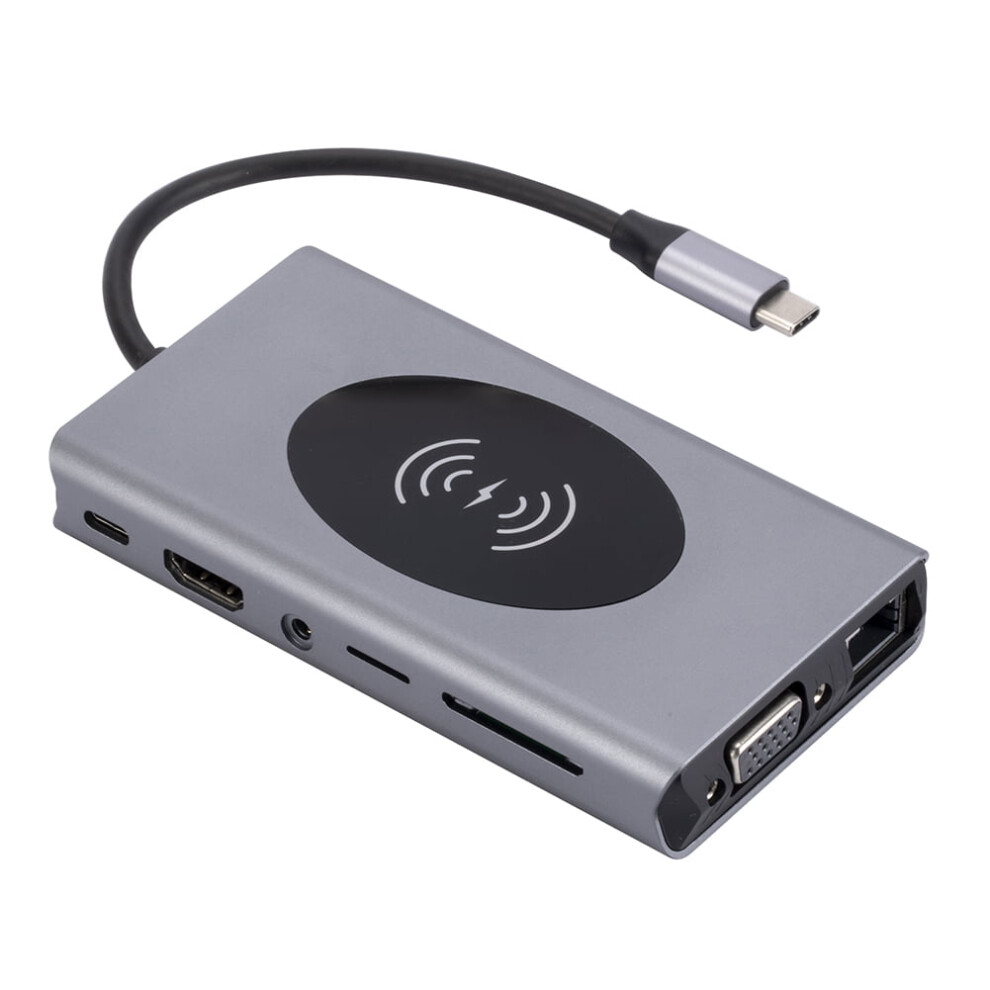 Jixopn 13 In 1 Dock Station Pd 100W Type C Splitter Wireless Charging Vga Usb3.0 Usb3.1 9389440479562