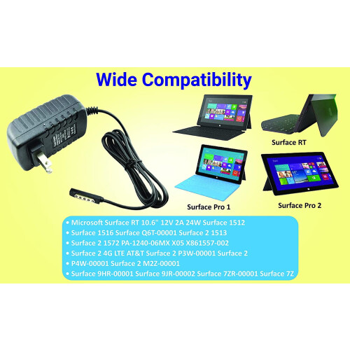 Power Supply Home Wall AC Charger Replacement for compatible with Microsoft Surfaceicrosoft Surface 2 RT Pro 1 2 Window Tablet 1