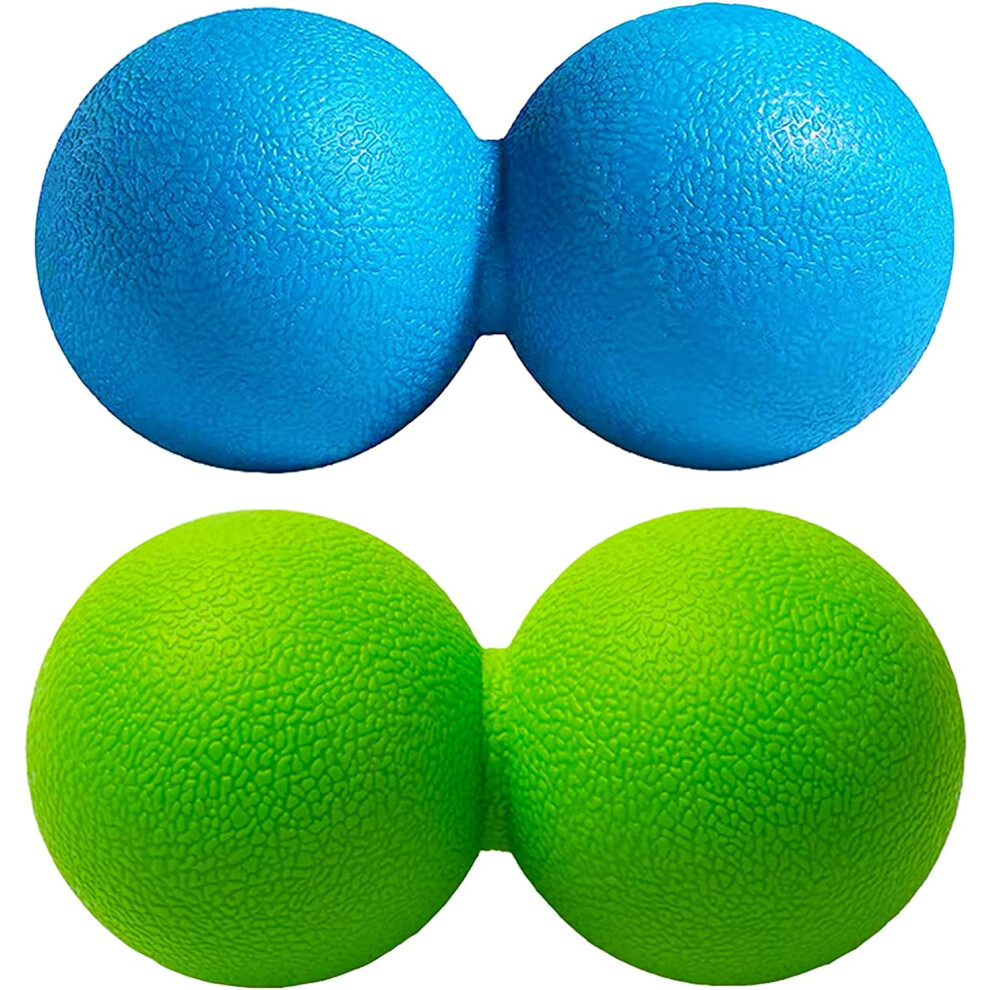 Trigger Point Ball, Peanut Ball 2-Piece Set, Compatible with Myofascial Release Tools, Deep Tissue Massage, Acupoint Therapy - Green & Blue