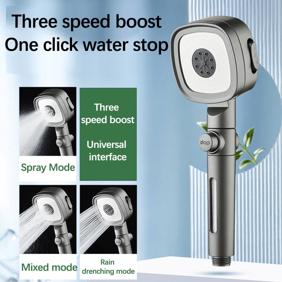 Kayannuo Back To School Clearance Homecoming Household Pressurized Shower Nozzle Three-Speed One Click Water Stop Filtered Shower 9389440789661