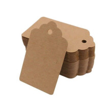 100 Pcs Kraft Paper Gift Tags, Blank Hang Tags for Bags, Price/Name Tags, Wedding, Holiday, Valentine's Day Decor (Compatible with)