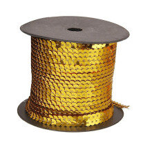 Eease 6mm Metallic Flat Sequins Holographic Faceted Sequins for DIY Attire (Deep Gold)
