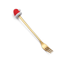 Kitchen Supplies Kitchen Appliances Stainless Steel Christmas Fork Gift Dessert Fork Christmas Pendant Fork Tableware