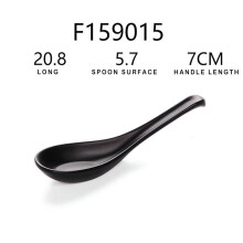 1pc Black Scoops Chinese Asian Soup Spoons Non Stick Wonton Rice Spoon Long Handle Japanese Ramen Spoon Serving Tableware