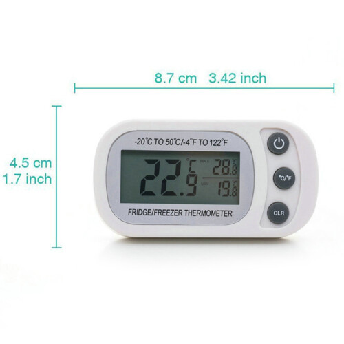 Digital Waterproof Fridge/Freezer Thermometer with LCD Min/Max. 2