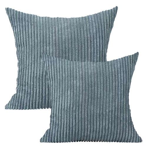 Clearance! 2Pc 20*20Inch Modern Contemporary Transitional Navy Blue Striped Polyester Throw Pillow (Excluding Pillow Core） 1
