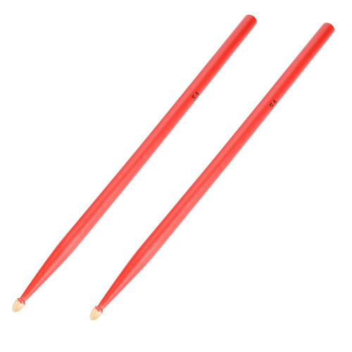 Red 5A Maple Wood Drumsticks Pair - Essential for Any Drummer