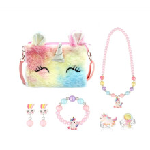 Unicorn Handbag Jewelry Set for Girls, Unicorn Necklace, Bracelet, Ring, Earring, Children's Jewelry Set, Princess Costume, Birthday Gift B