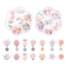 14 Pairs of Children's Clip-on Earrings in Cartoon Design, Anti-Allergic