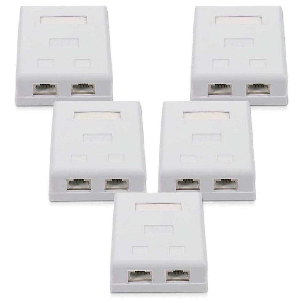 Rj45 Network Socket - Shielded Mounted Double Wall Socket With Cat6a Ethernet Lan Cable Port For Network Cable 9389440649491