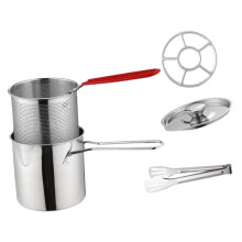Stainless Steel Deep Fryer Pot with Basket and Lid for Crispy French Fries Chicken Wings