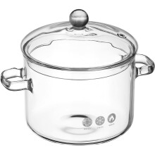 Xing High Borosilicate Glass Soup Pot with Cover Clear Glass Pot with Double Handles Household Cooking Saucepan Pot