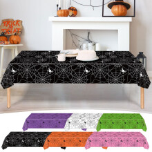 Donemore Halloween Tablecloth Halloween Table Cover Disposable Plastic Disposable Halloween Tablecloth for Halloween Party Decorations
