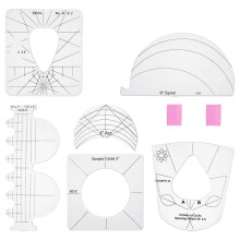 1Set Acrylic Multifunction Rulers Tailor Sewing Ruler with Iron Pushpin Mixed Shapes Clear 87~178x44~115x3mm Iron Pushpin: 9x10mm 8pcs/set DIY