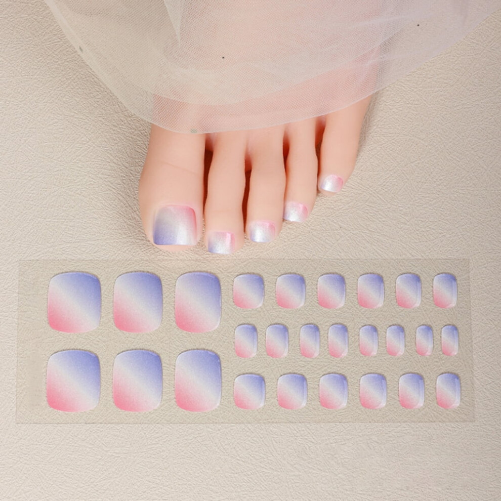 At Salon Home Pedicure Gel Toe Nail Strips UV LED Curing Required Nail Art Wrap