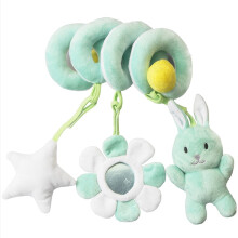 HAOAN Baby Car Seat Toys, Activity Spiral Plush Hanging Stroller Toys with Musical Rattles & Distorting Mirror for Baby
