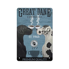 Vintage Logo Art Dog Metal Poster, Great Dane Dog Metal Tin Logo, Funny Art Poster, Home Bar Cafe Bathroom Wall Decorative Gift