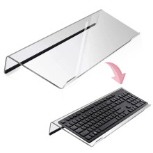 Kabuer Computer Keyboard Holder with Silicone Anti-Slip Case for Office, Home, Clear Acrylic