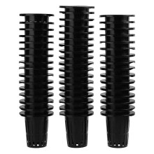 100pcs Black Plastic Fixing Basket Gardening Soilless Slotted Mesh Plant Cups, Pots, Buckets, Basket