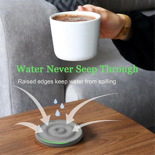 6 PCS Instant Dry Stone Coasters, Natural Diatomaceous Earth Table Coasters for Drinks, Drying Stone 2