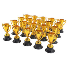 20 Mini-Goldbecher aus Kunststoff als Trophäen für Kinderpartys, frühkindliches Lernspielzeug und Preise für Kinderfeste