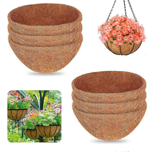 Conjunto de 6 forros de coco natural de 25 cm (10 polegadas) para cestos suspensos. 1