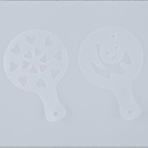 12 stencil bianchi per cappuccino, caffè, fiori e altro ancora. 2
