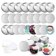 100 juegos de suministros para hacer botones en blanco para máquina de hacer botones, piezas de botones redondos para insignias y pines, 58 mm/2.