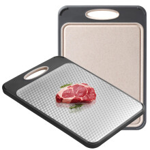 304 Stainless Steel Cutting Board 16x11, Double Sided AntiScratch NonSlip Kitchen Board with Juice Groove and Garlic Grinder, Dishwasher Safe