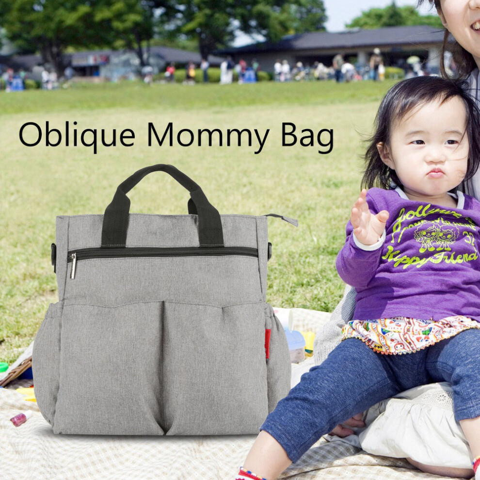 Insular Large Capacity Baby Diaper Nappy Bag With Multiple Pockets Gray