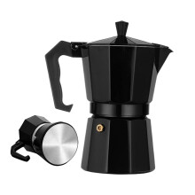 Moka Pot Aluminum Stovetop Espresso Maker with Safety Valve for Camping Travel and Home Use