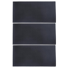 Set van 3 zwarte barmatten, morsmatten, glasdroogmatten, cocktailmengmatten en serveermatten voor op het aanrecht (30 cm (L)).