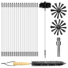 Juego de 22 cepillos para limpieza de chimeneas y conductos de ventilación con 18 varillas de nailon, para chimeneas y conductos de secadoras.